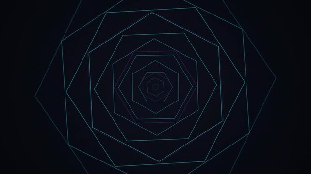 Nested Heptagon Geometric Tunnel Motion Graphic Abstract Background