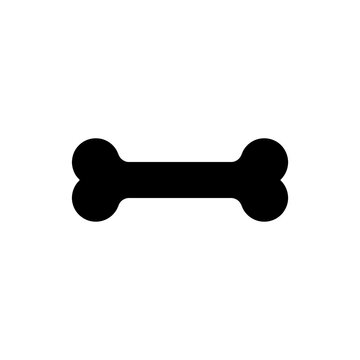 Black dog bone silhouette graphic icon on transparent background.