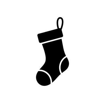 Christmas stocking sock vector icon representing holiday traditions.