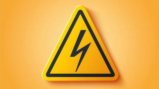 High voltage hazard sign with electrical warning symbol for industrial safety, power systems, workplace protection and accident prevention