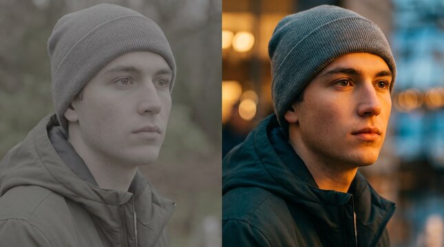Raw vs Color Graded Cinematic Video Editing Before and After	