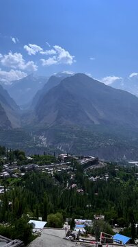 Panoramic View from Fortress in Northern Pakistan Showing Multiple Eight-Thousanders