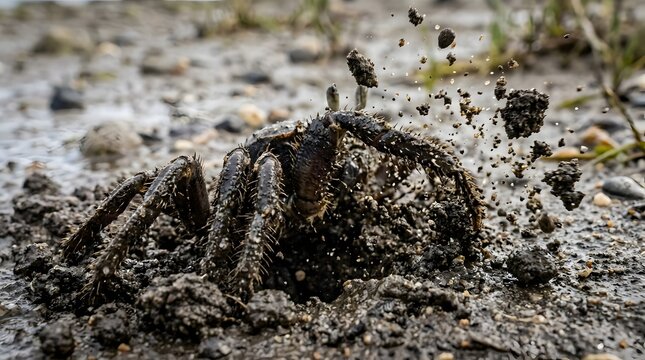 Crabs Dig Hiding Holes in the Sand