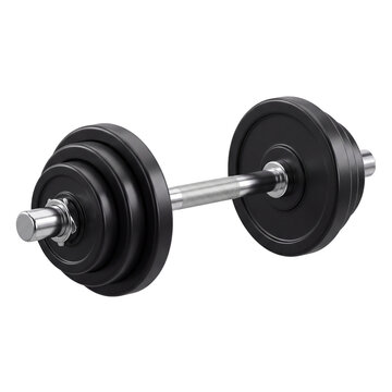 3D Barbell with Black Weight Plates