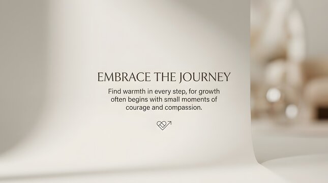 "Embrace the Journey" Motivational Quote on Minimalist Beige Background