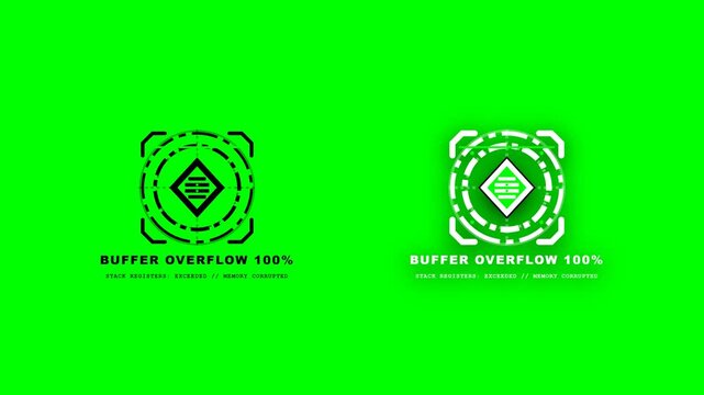 Buffer Overflow Stack Corrupted Animation Green Screen Chroma Key.
