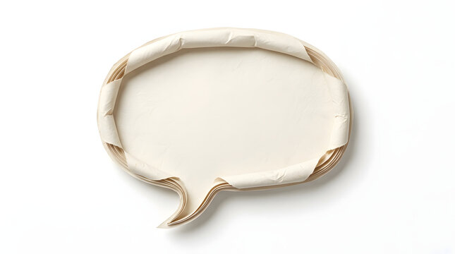 Speech bubble made of textured paper material