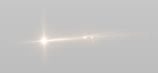 Meteor trail with luminous star, sparkling particles and magic energy. © Emryx