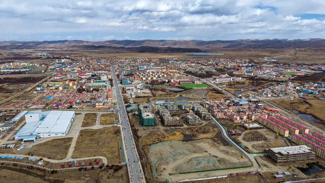 Aerial panorama of Zoige County, Sichuan, China