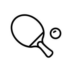 Table tennis paddle ping pong line icon, sport and recreation symbol for indoor game, tournament and leisure concept, outline vector design © Zissad