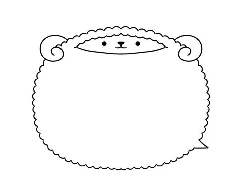 白黒　羊の吹き出し