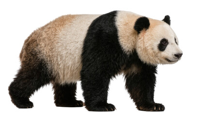 Giant panda bear walking, isolated on transparent background © Niamh