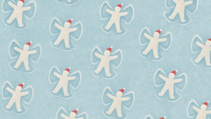 Fototapeta premium Festive angels pattern wallpaper.