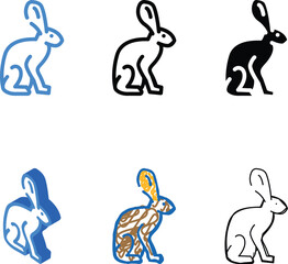 Fototapeta premium hare animal color icon vector. hare animal sign. isolated symbol illustration simplified