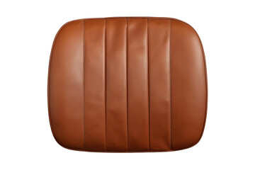 Obraz premium Square brown leather cushion with vertical stitching