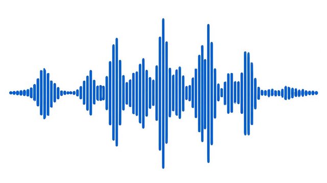Audio wave progression with increasing amplitude during cinematic sound design for digital media