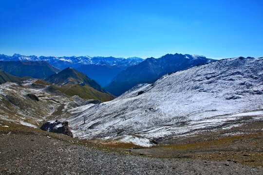 Austrian Alps - view from the path to the Greitspitze peak near Ischgl