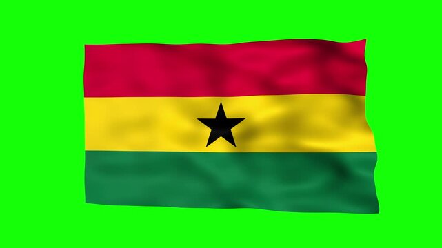 Ghana waving flag video frame
