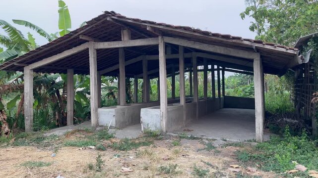 Traditional Rural Livestock Shed and Barn in Countryside