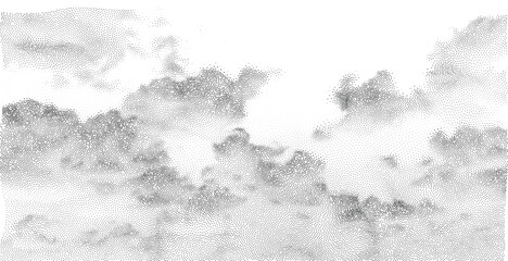 Obraz premium Stipple Line Halftone Texture: Clouds, Sky Overlay