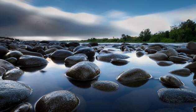 Wet River Stones