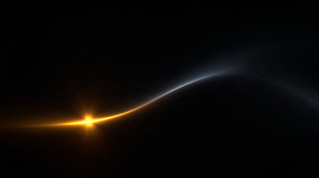 Abstract Glowing Light Beam on Dark Futuristic Background