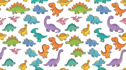 Cute Cartoon Dinosaurs Pattern © Brownis