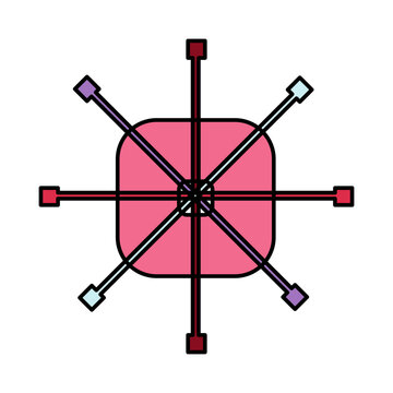 Abstract geometric icon line artificial intelligence colorful