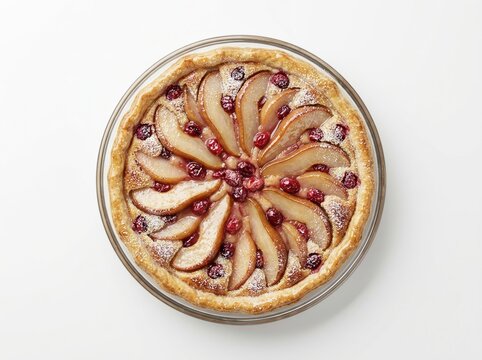 Irresistible cranberry and pear tart with flaky pastry perfect for autumn dessert lovers