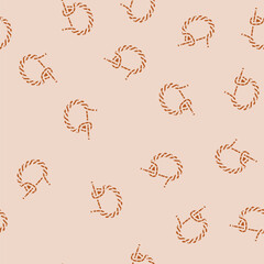 timber hitch nautical knot glyph vector seamless pattern. timber hitch nautical knot thin illustration © sevector