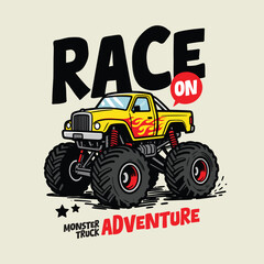 Monster Truck Race Adventure Illustration  © atap