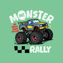 Monster Truck Rally Cartoon Illustration © atap