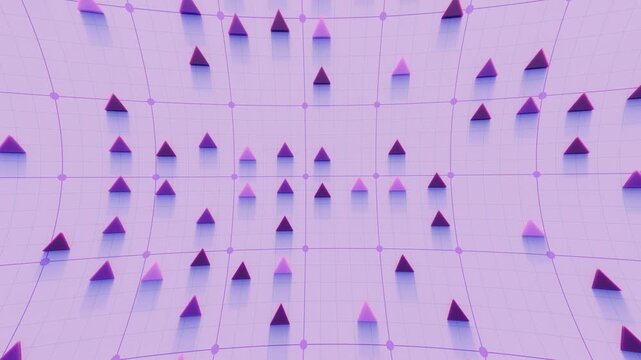 3d animated background grid and moving triangles in a patter suitable for modern visuals and motion graphics