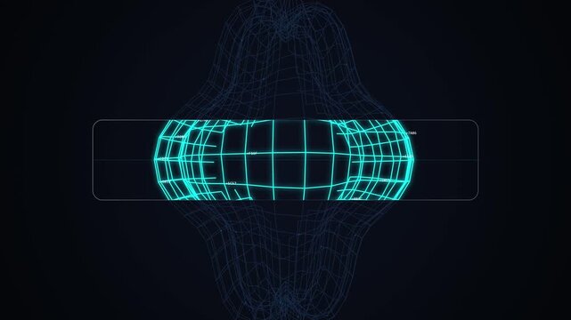 Abstract Shape Wireframe Data Scan with Pattern Recognition Technology
