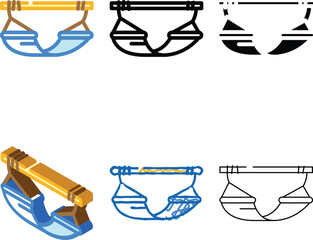 Obraz premium hammock outdoor furniture color icon vector. hammock diversity outdoor furniture sign. isolated symbol illustration