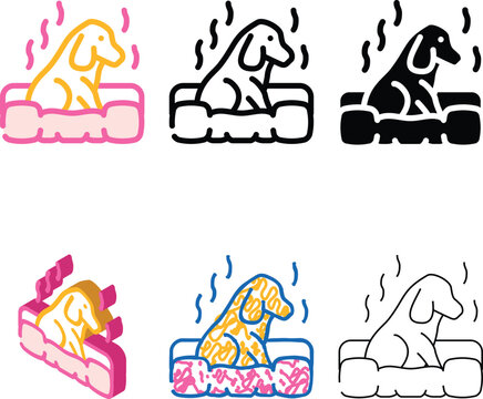 dog minimal smell color icon vector. dog smell sign. isolated symbol illustration