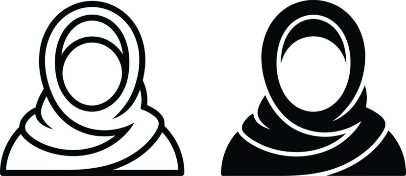 Woman wearing hijab avatar icons vector illustration