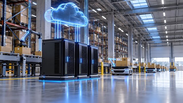 Smart logistics warehouse utilizing edge computing and cloud network for automated robotic inventory management