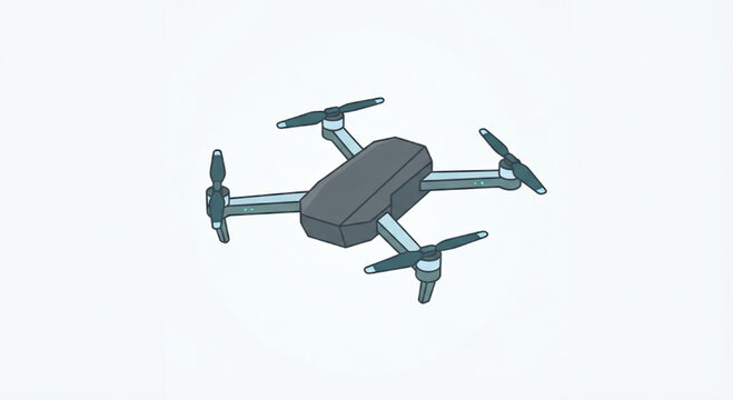 Minimalist Vector Illustration of a Quadcopter Drone