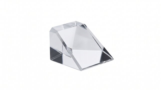 Optical brix refractometer prism block for winemaking analysis. Micro-machined ultra-clear precision glass with polished measuring surface. Laboratory measurement hardware.