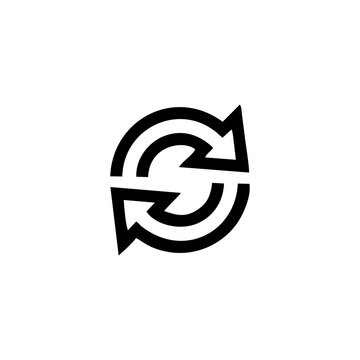 Simple black circular arrow icon representing refresh or reload action.