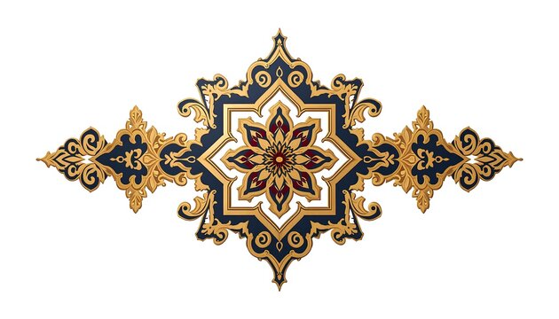 Ornate Traditional Arabesque Damask Pattern Design Element