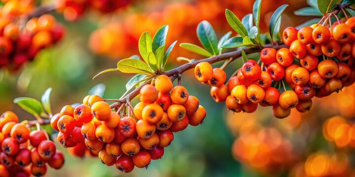 Close-up of vibrant sanddorn berries on a branch, sanddorn, horticulture,  sanddorn, horticulture,berries, botany