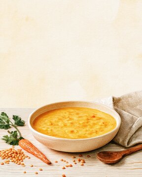 Elegant bowls of creamy soup invite your taste buds at a minimalist restaurant setting