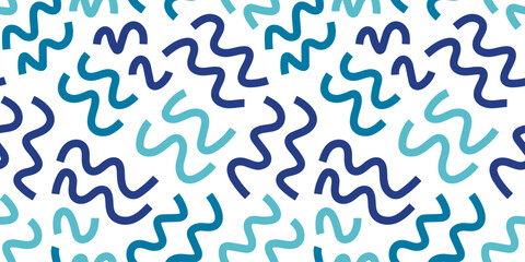 Fototapeta premium Contemporary digital header backdrop. Perfect continuous banner for branding purposes. Innovative seamless blue wave design ideal for digital branding and corporate identity applications