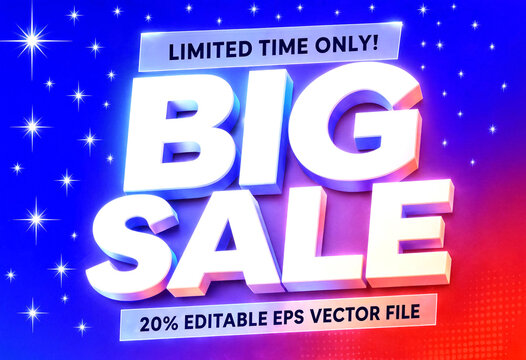 Bright and colorful big sale banner design with bold typography and sparkles perfect for promotions
