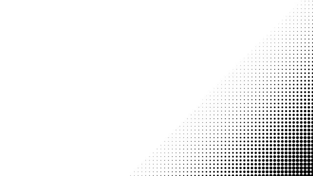 Halftone dot gradient bottom corner texture overlay isolated on transparent background. Distressed screen print noise pattern for anime manga comic layout design.