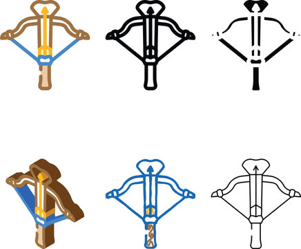 crossbow weapon military color pack icon vector. crossbow weapon military sign. isolated symbol illustration