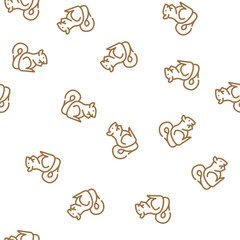 Fototapeta premium squirrel wild animal vector seamless pattern squirrel wild animal sign illustration