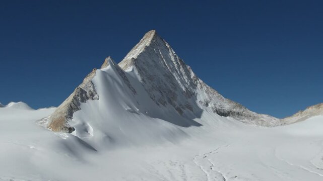 Aerial View of Lunpo Gangri King Peak and Glacier in Tibet